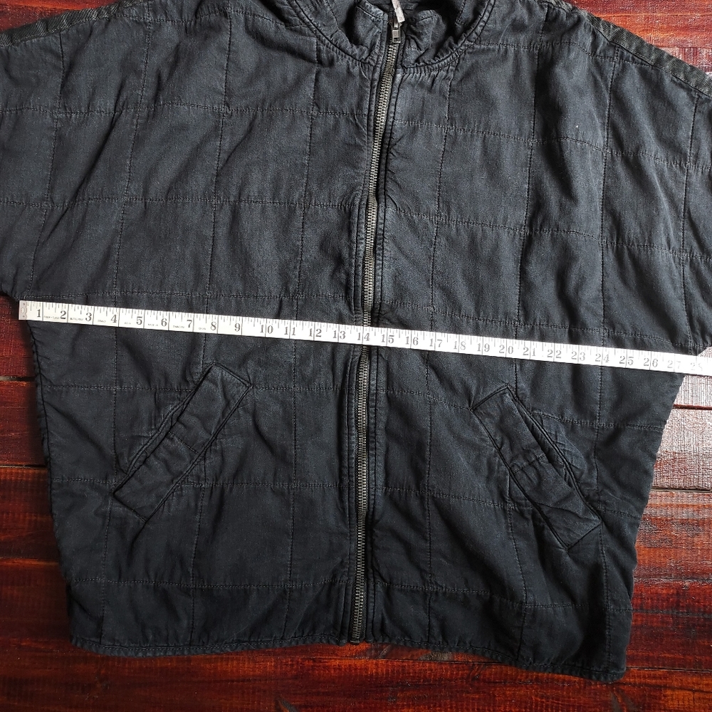 Free People Dolman Quilted Full Zip Washed Black Knit Jacket NWT XL $198 - Picture 12 of 13